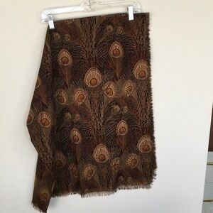 Peacock Feather Patterned Scarf